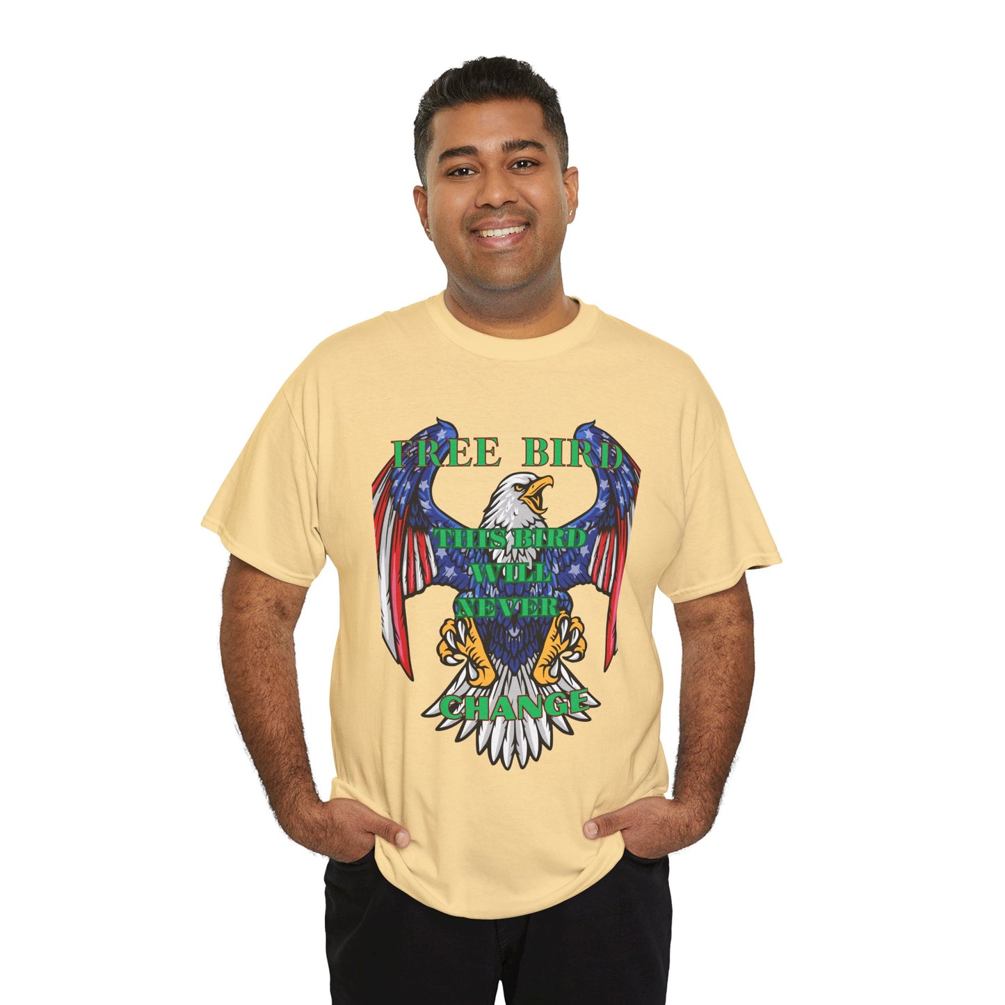 Vintage Eagle Graphic Tee - 'Free Bird' Unisex Heavy Cotton Tee for Freedom Lovers