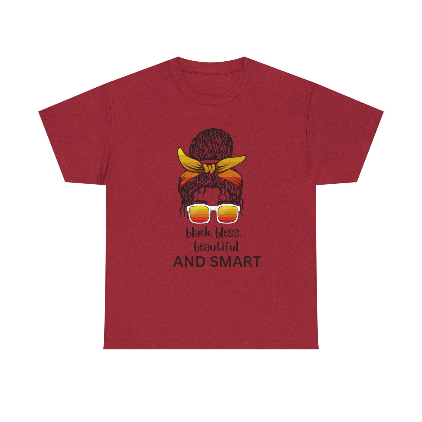 Empowerment Unisex Heavy Cotton Tee - "Black. Bless. Beautiful. And Smart"