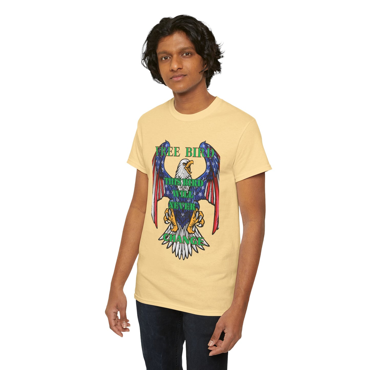 Vintage Eagle Graphic Tee - 'Free Bird' Unisex Heavy Cotton Tee for Freedom Lovers