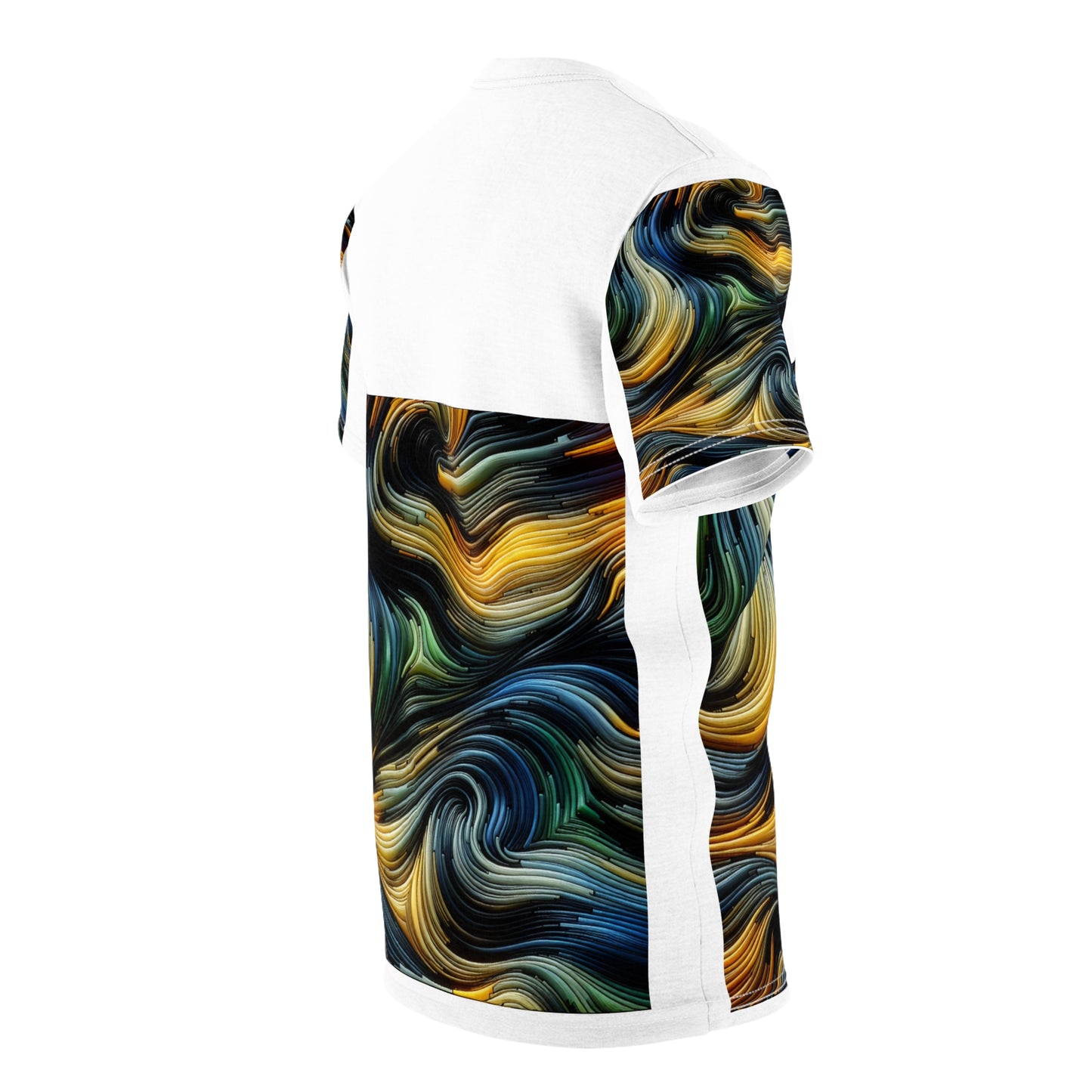 Abstract Swirl Tee - Vibrant Unisex Cut & Sew