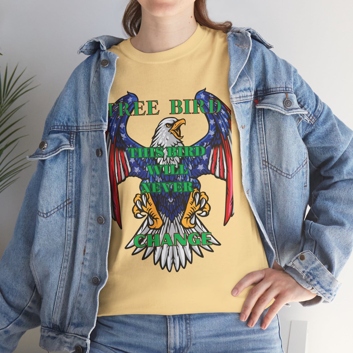 Vintage Eagle Graphic Tee - 'Free Bird' Unisex Heavy Cotton Tee for Freedom Lovers