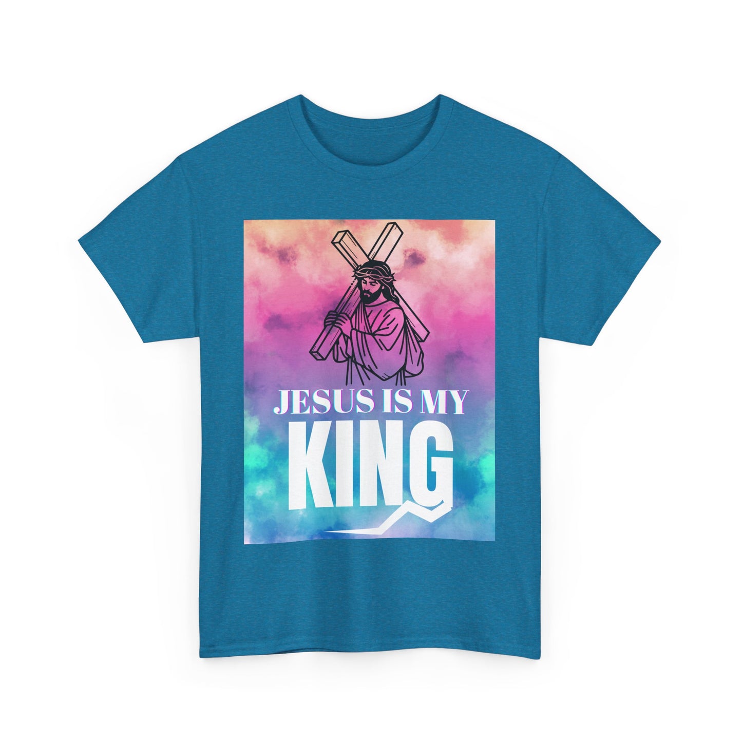 Faith-based Retro Unisex Tee - Jesus Is My King Shirt