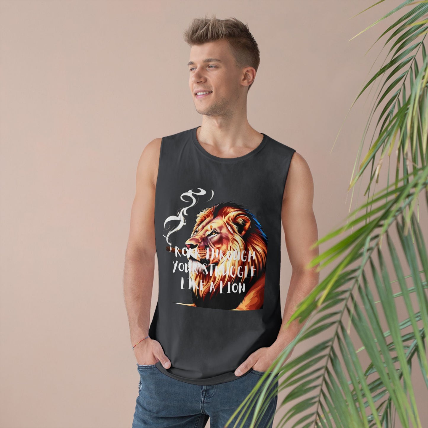 Tank Top - Unisex Lion Quote Tank Top - Embrace Your Struggles with Strength