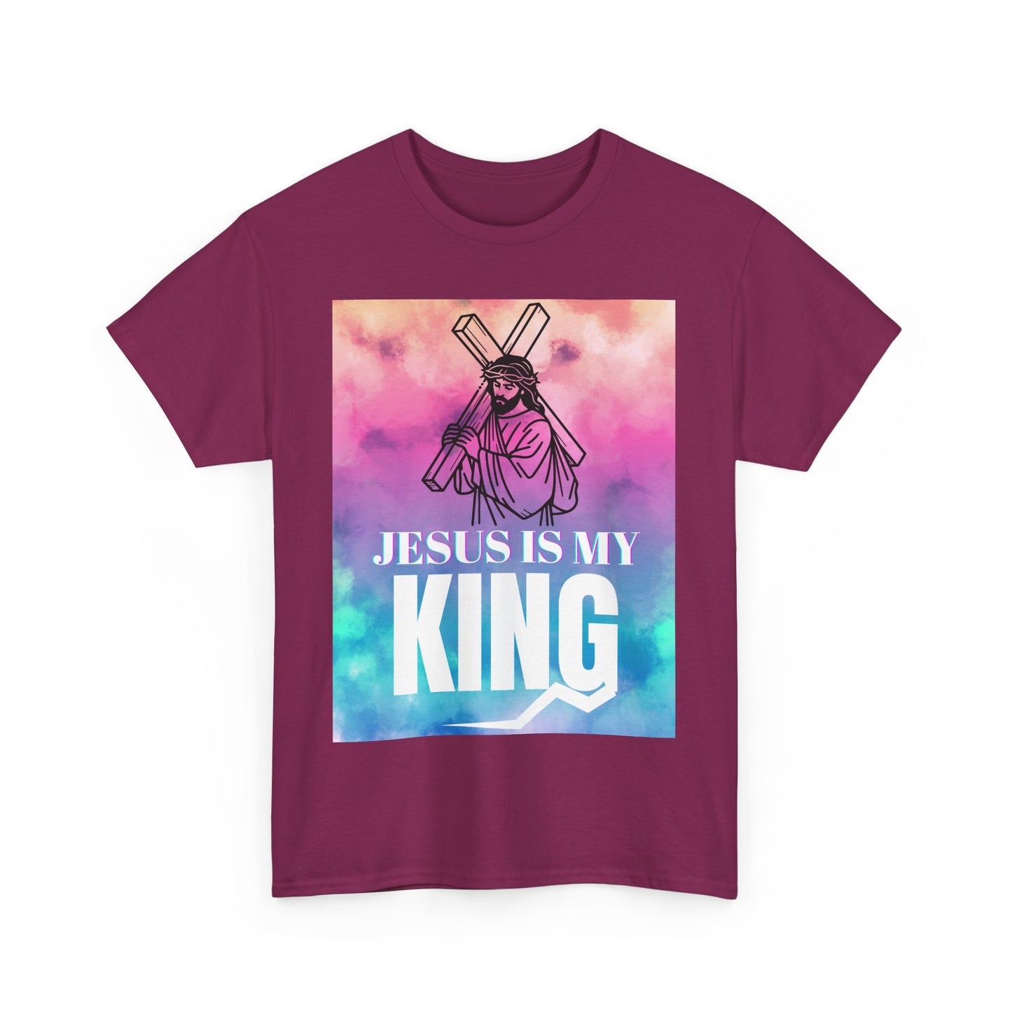 Faith-based Retro Unisex Tee - Jesus Is My King Shirt