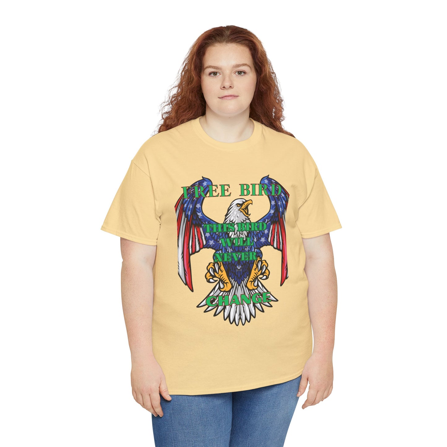 Vintage Eagle Graphic Tee - 'Free Bird' Unisex Heavy Cotton Tee for Freedom Lovers