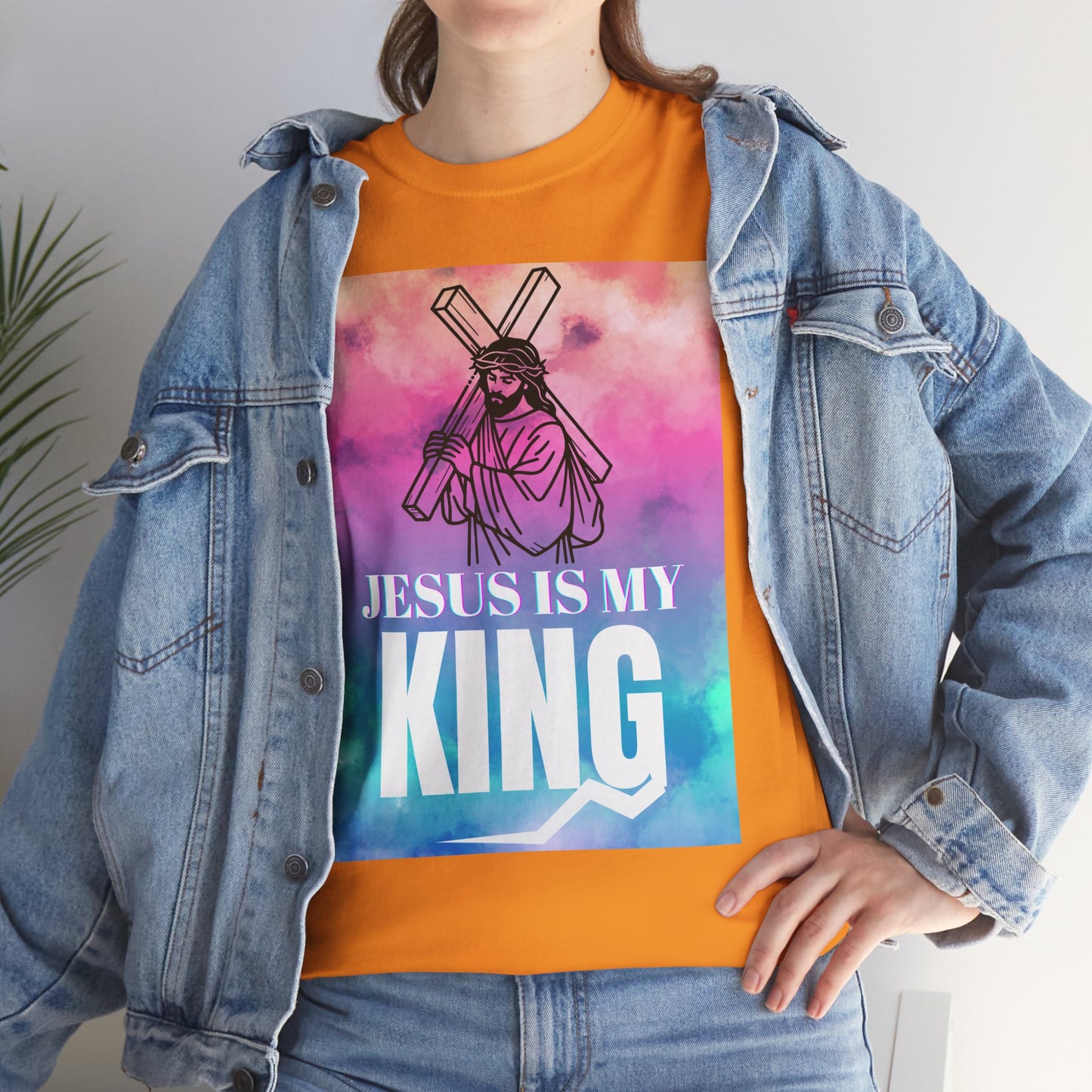 Faith-based Retro Unisex Tee - Jesus Is My King Shirt