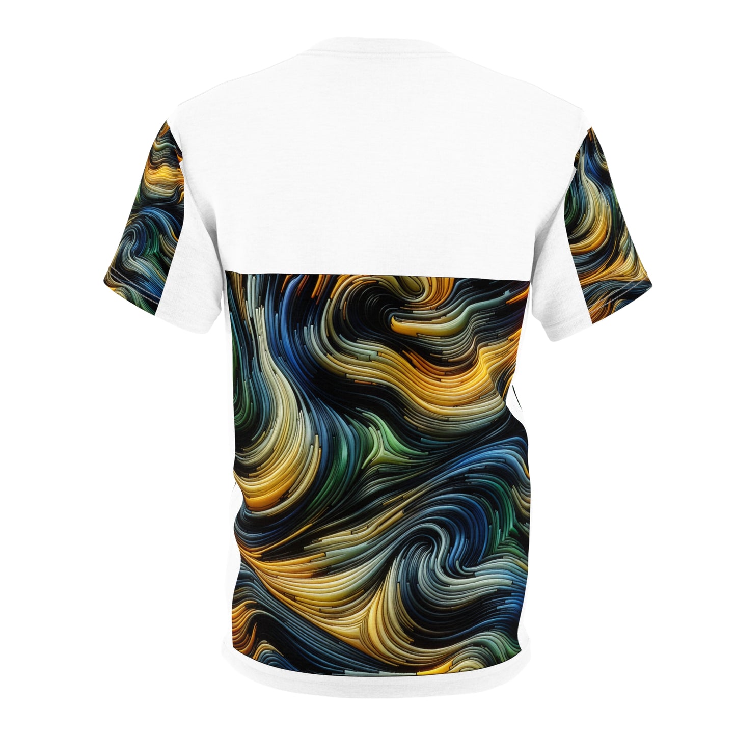 Abstract Swirl Tee - Vibrant Unisex Cut & Sew