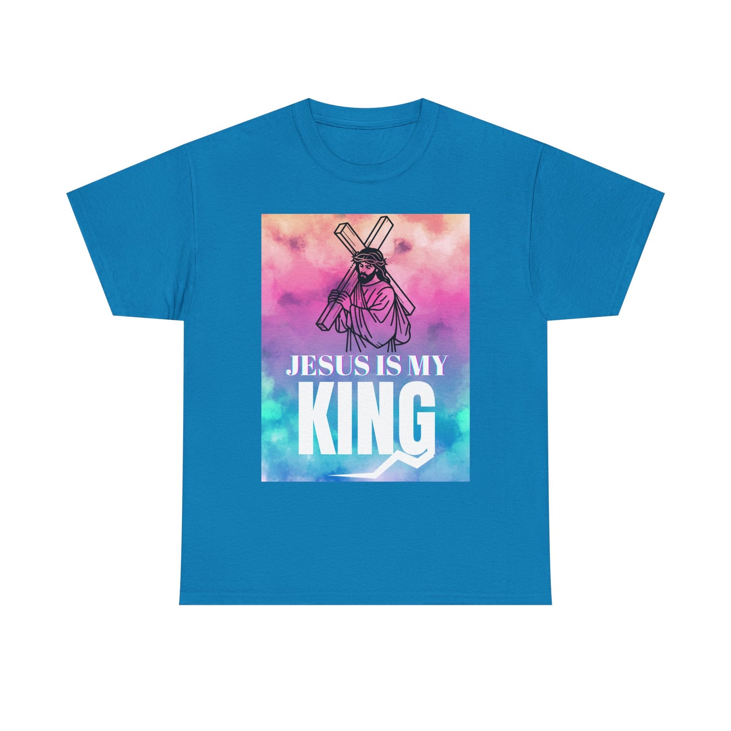 Faith-based Retro Unisex Tee - Jesus Is My King Shirt