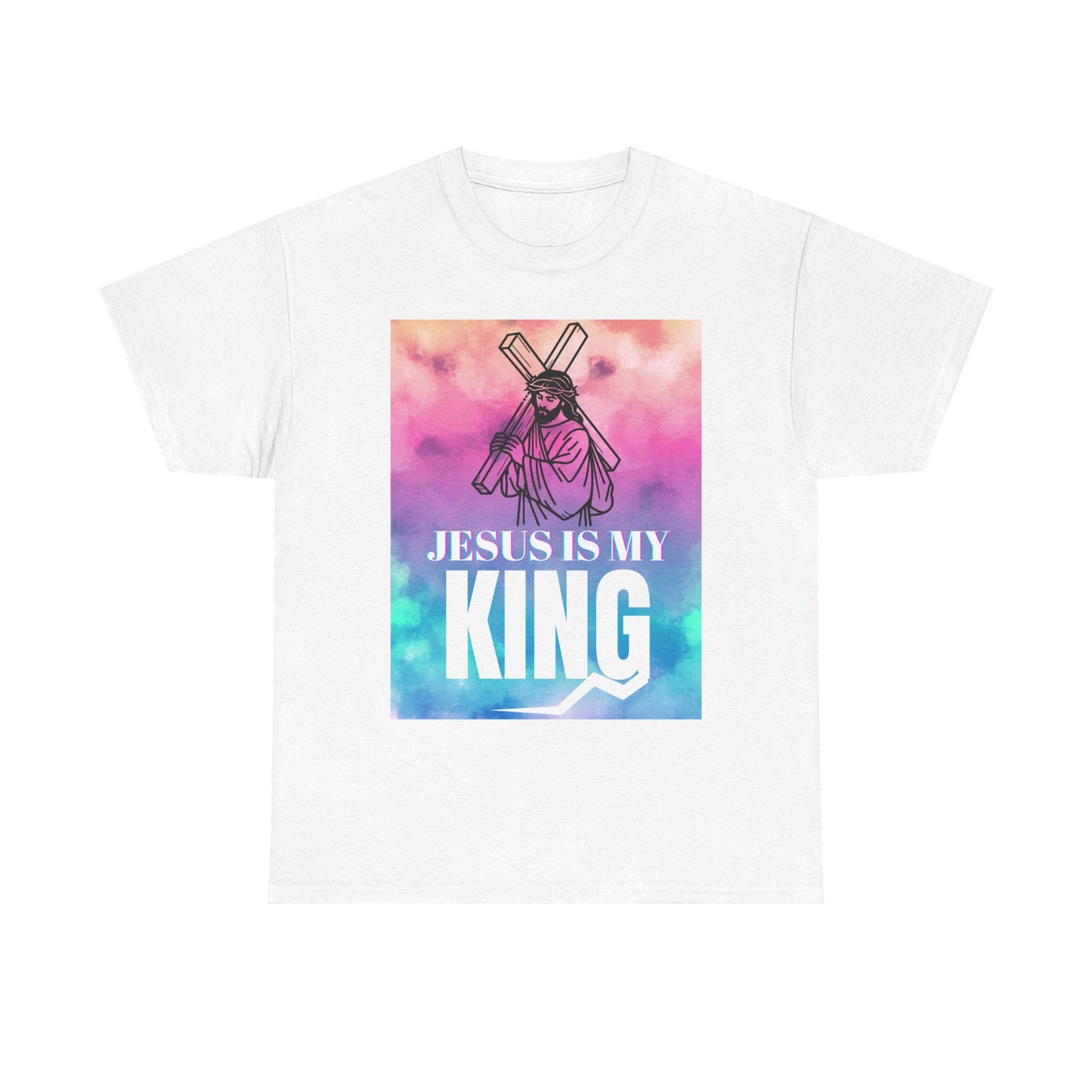 Faith-based Retro Unisex Tee - Jesus Is My King Shirt