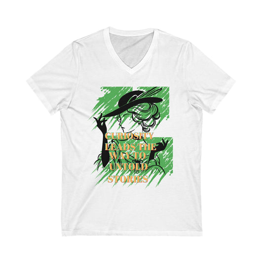 Curiosity V-Neck Tee - Unisex Inspirational Shirt