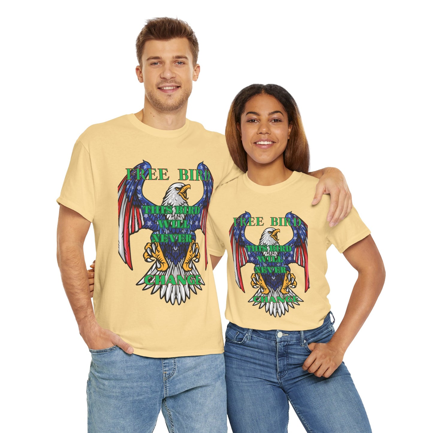 Vintage Eagle Graphic Tee - 'Free Bird' Unisex Heavy Cotton Tee for Freedom Lovers