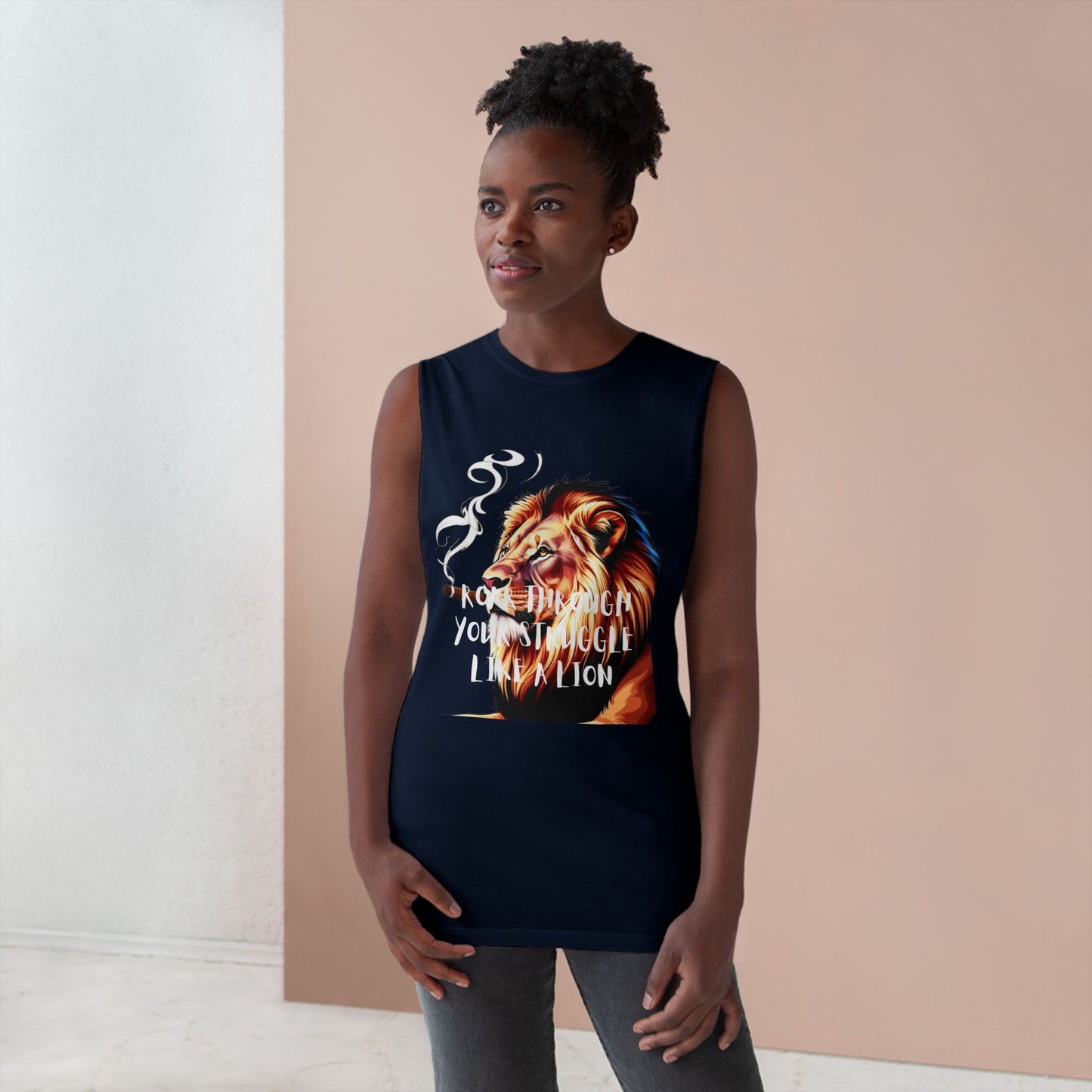 Tank Top - Unisex Lion Quote Tank Top - Embrace Your Struggles with Strength