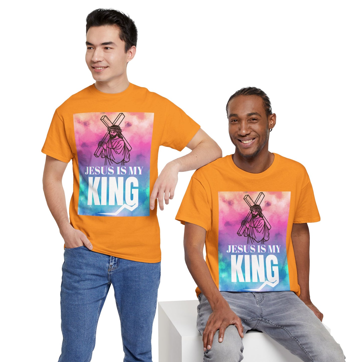 Faith-based Retro Unisex Tee - Jesus Is My King Shirt
