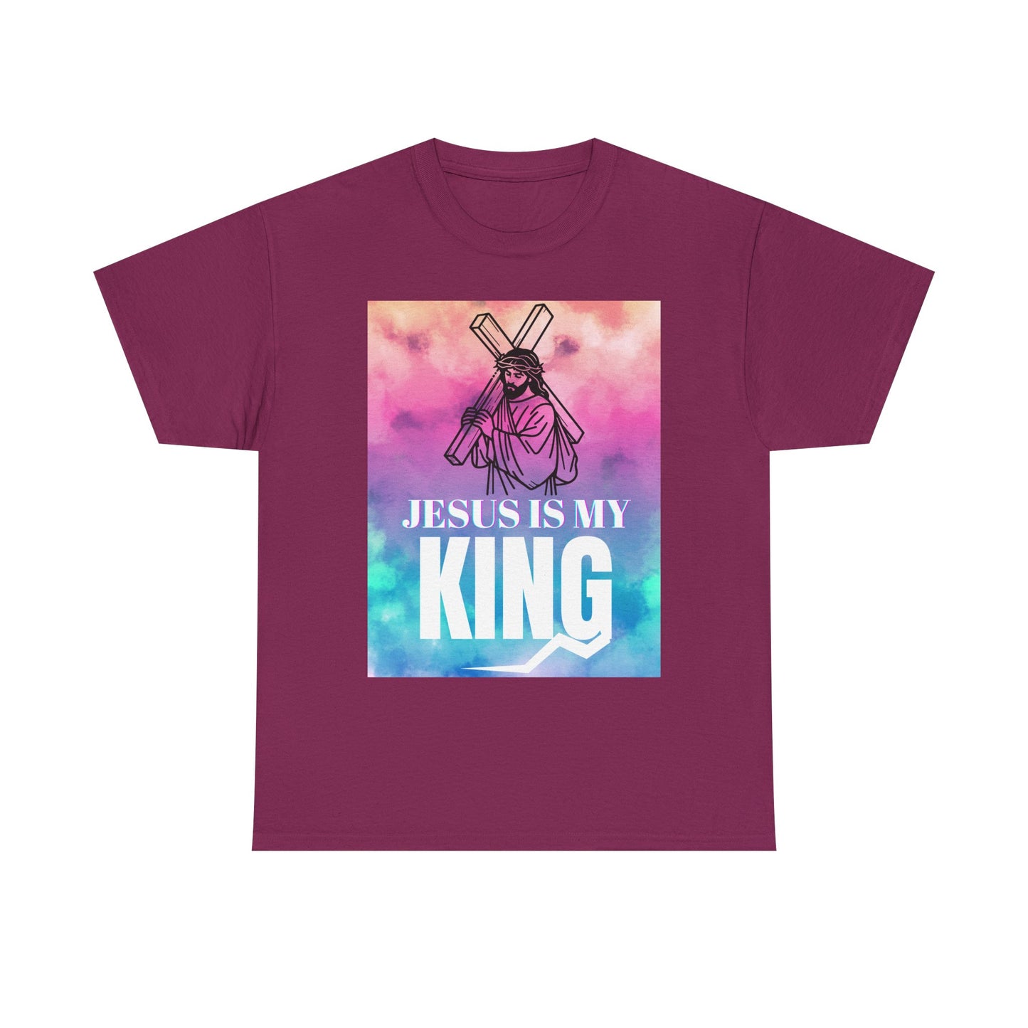 Faith-based Retro Unisex Tee - Jesus Is My King Shirt