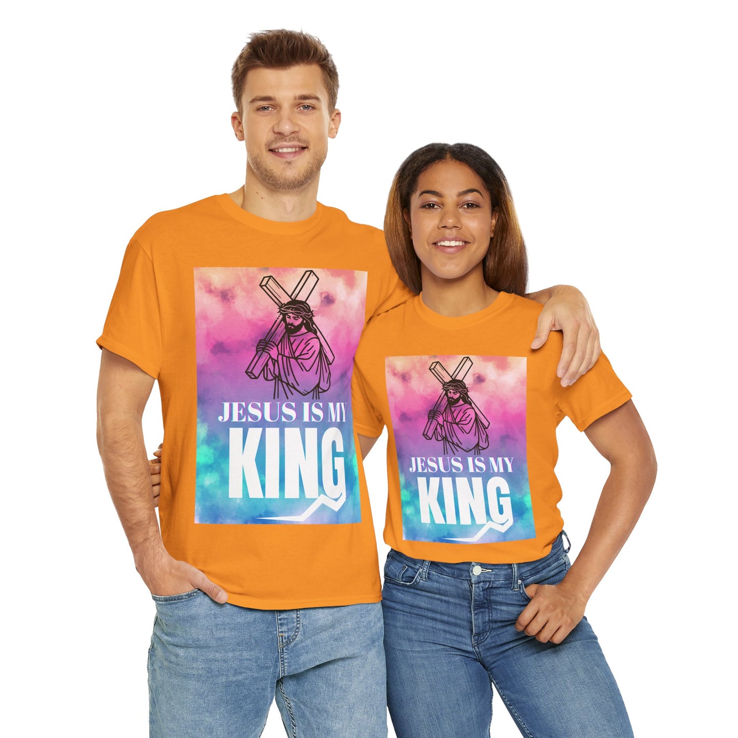Faith-based Retro Unisex Tee - Jesus Is My King Shirt