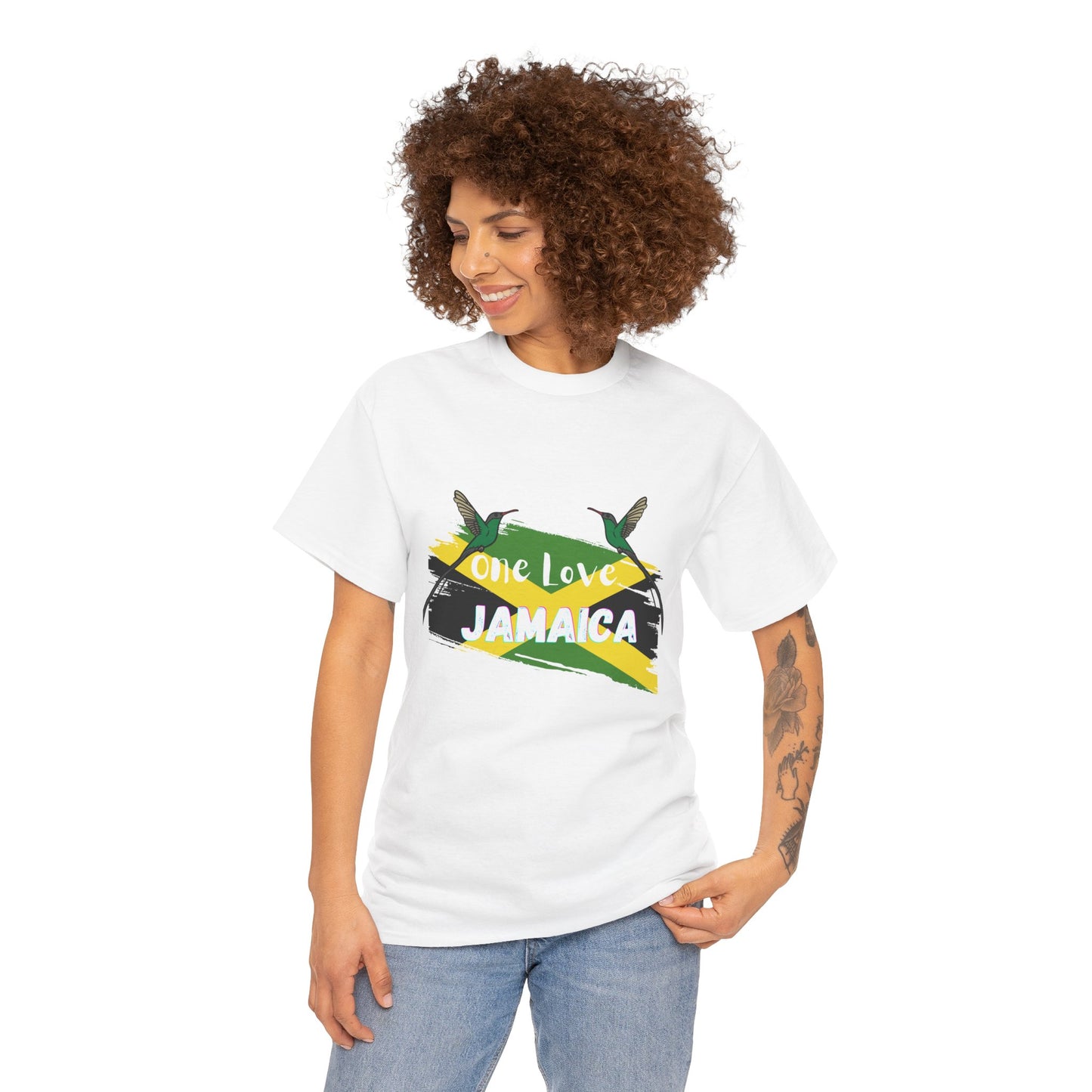 One Love Jamaica Unisex Heavy Cotton Tee - Perfect for Music Festivals and Celebrations
