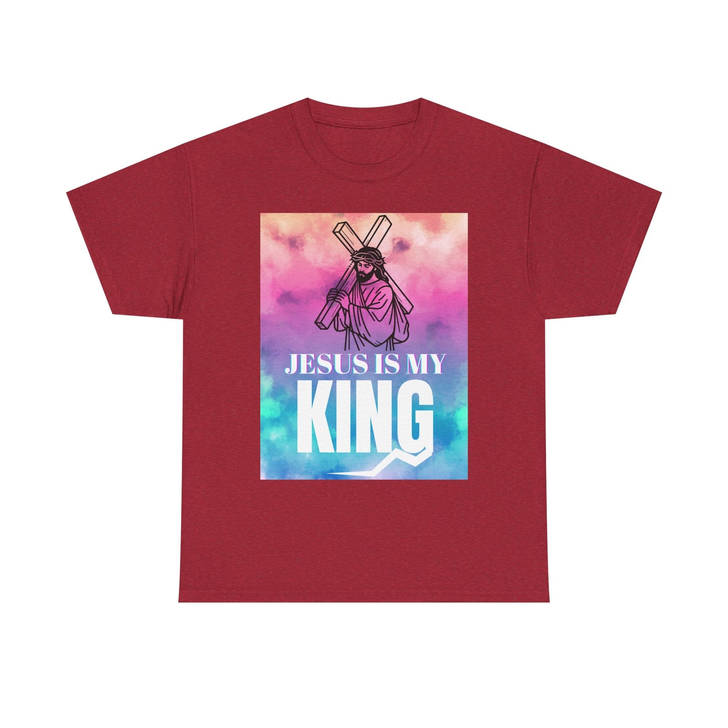 Faith-based Retro Unisex Tee - Jesus Is My King Shirt