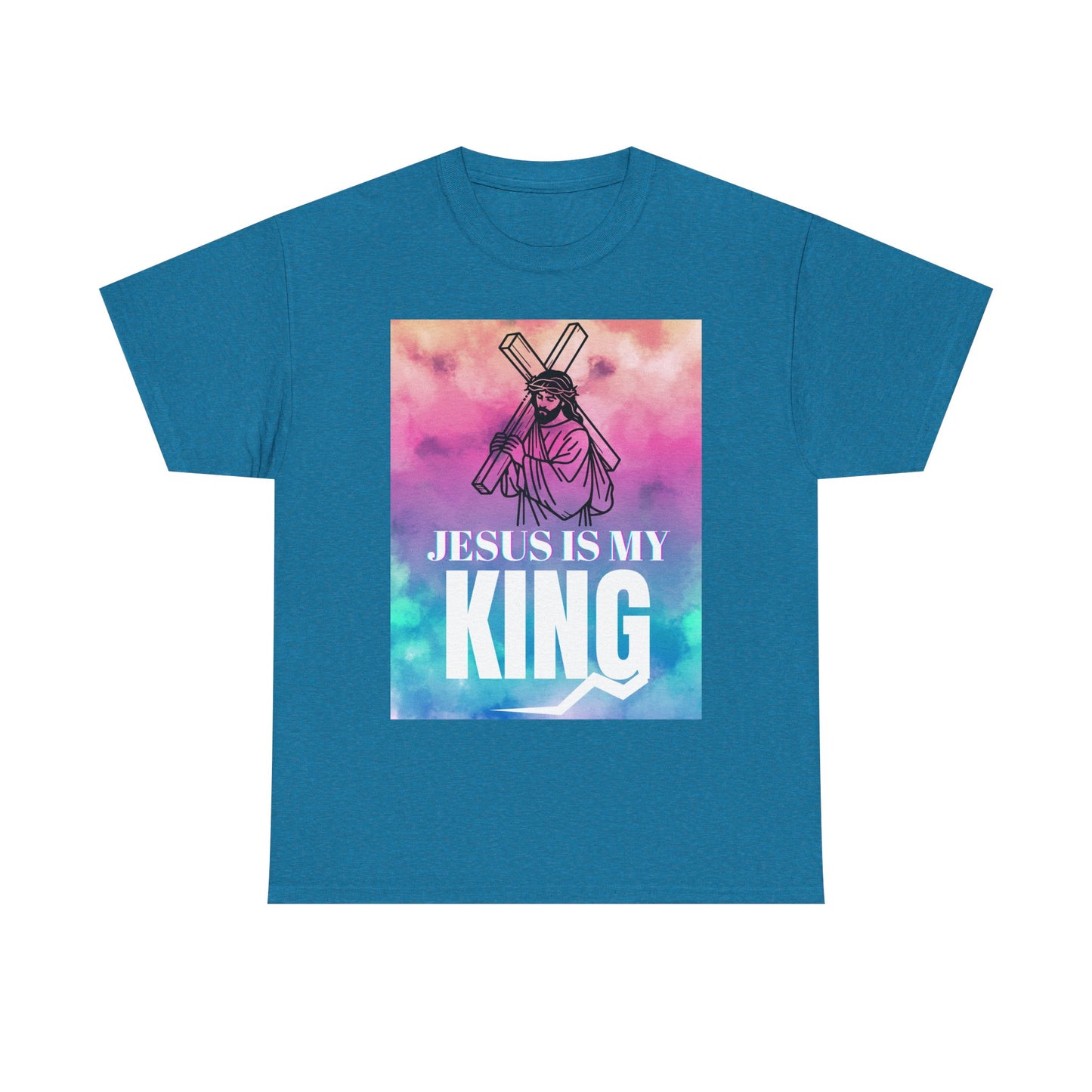 Faith-based Retro Unisex Tee - Jesus Is My King Shirt
