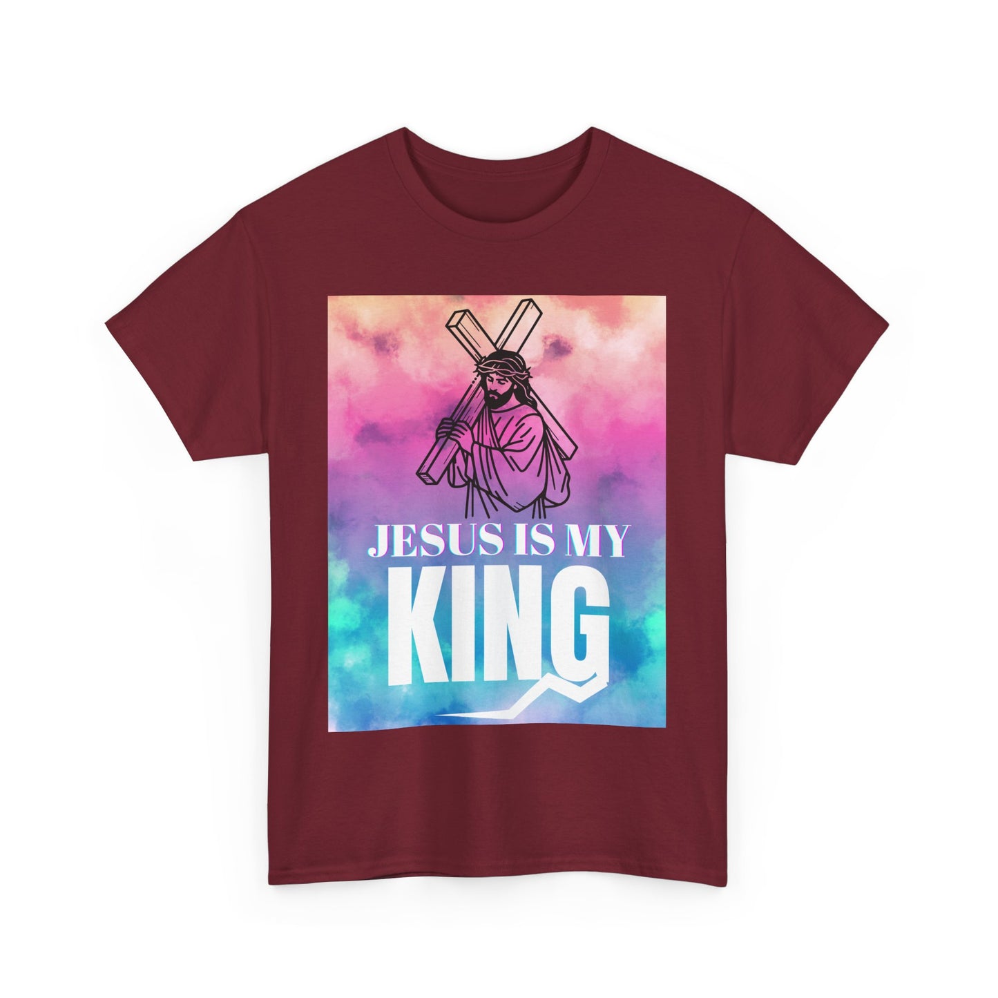 Faith-based Retro Unisex Tee - Jesus Is My King Shirt