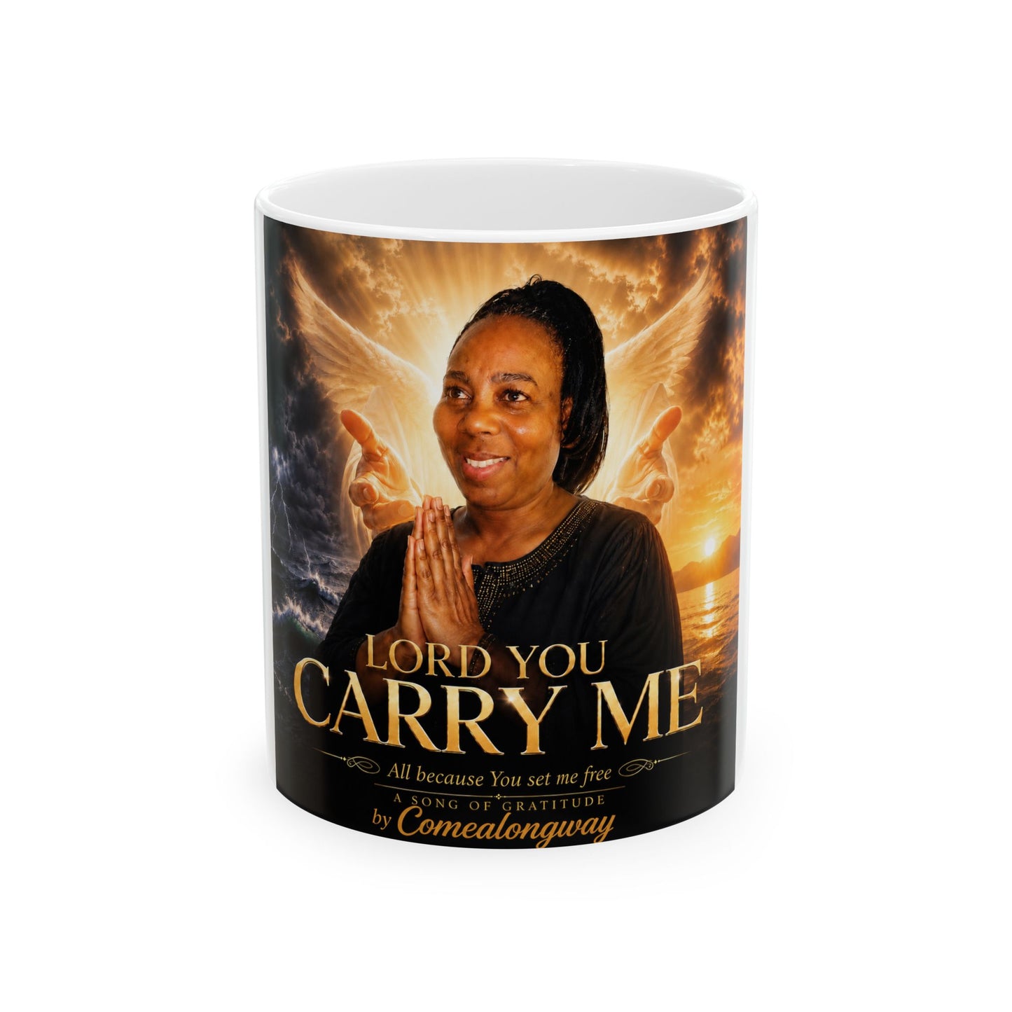 Memorial Prayer Mug — "Lord You Carry Me" Tribute Ceramic Coffee Cup