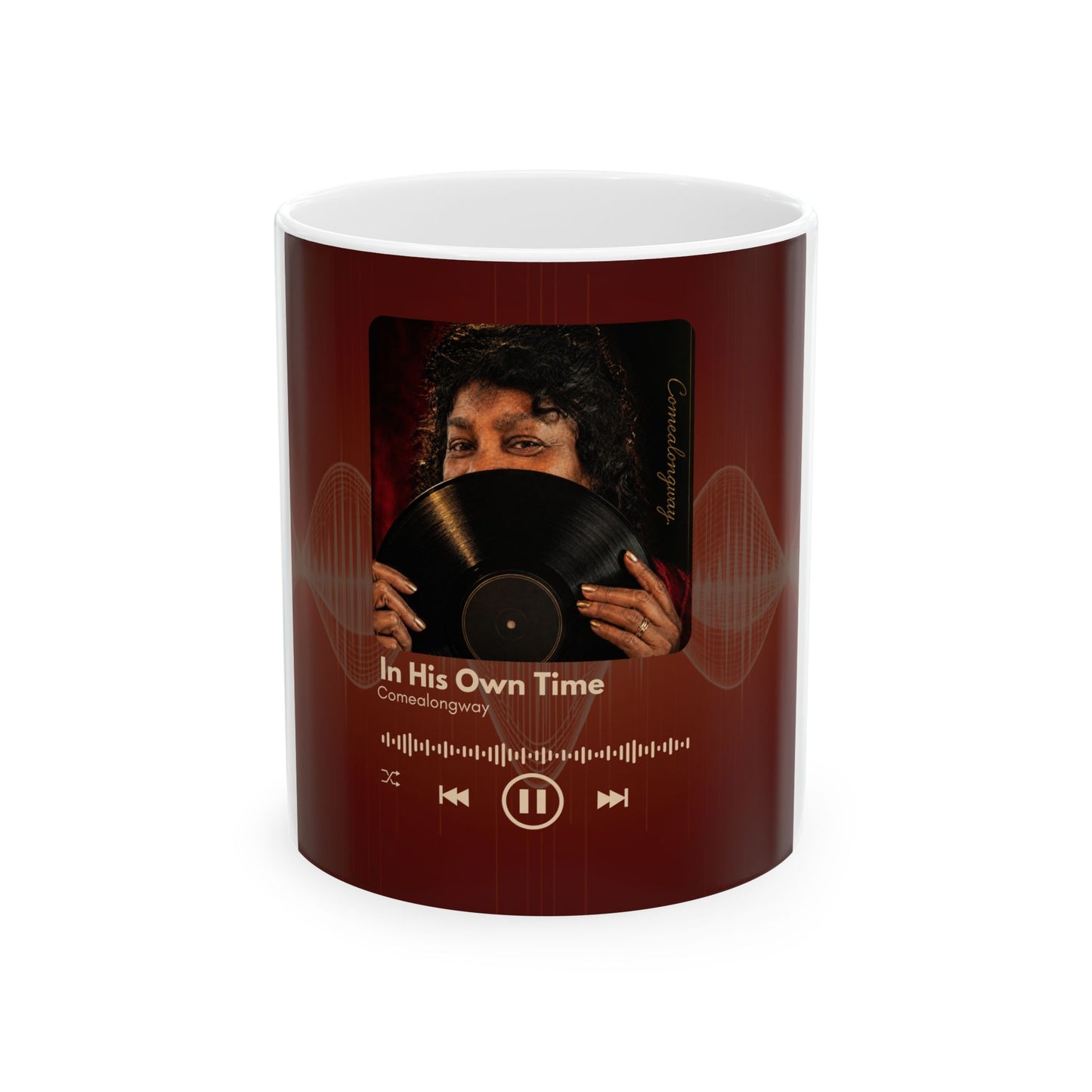 Music Lover Ceramic Mug — "In His Own Time" Album Art Coffee Mug (11oz/15oz)