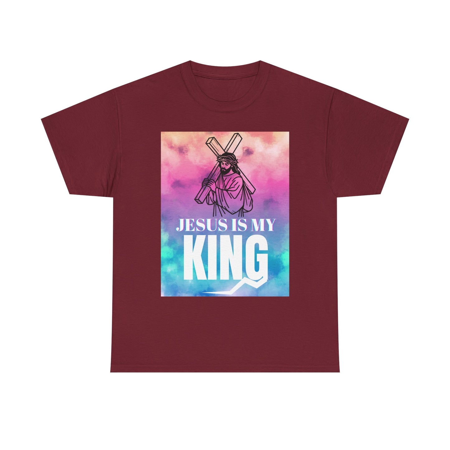 Faith-based Retro Unisex Tee - Jesus Is My King Shirt