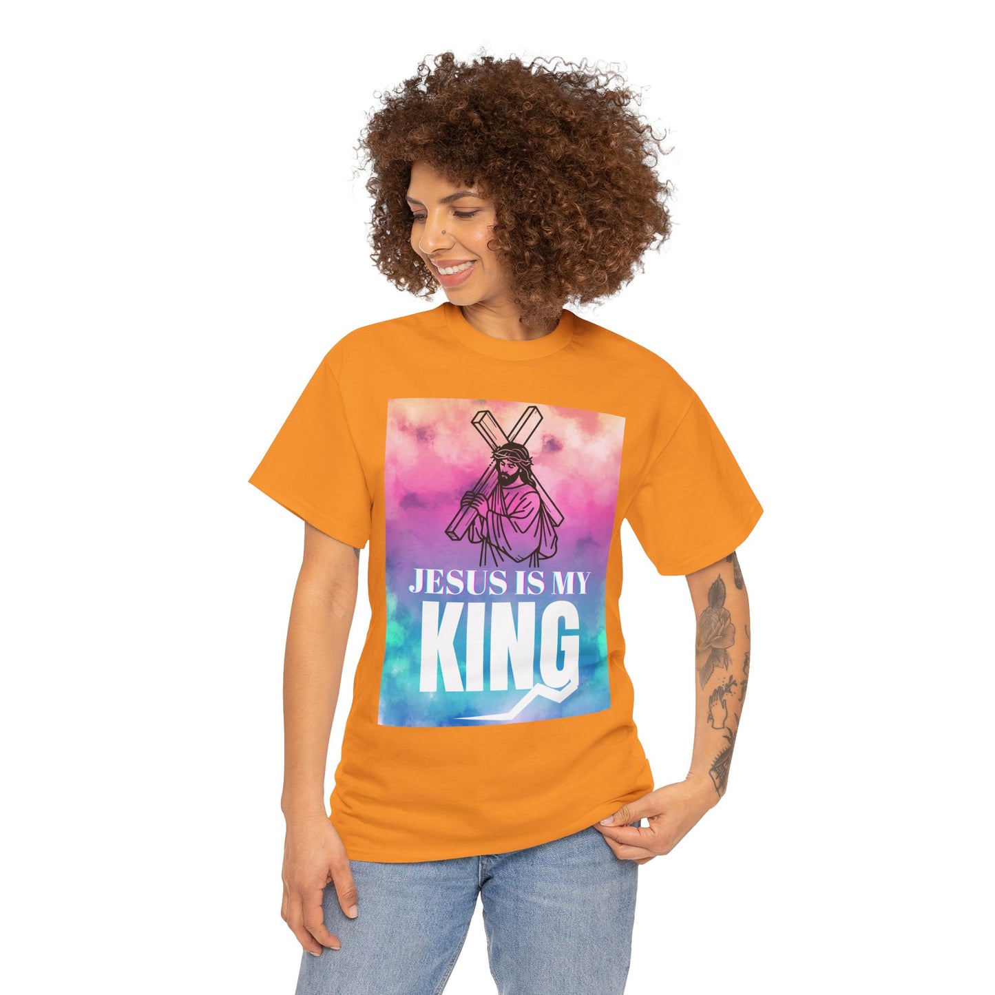 Faith-based Retro Unisex Tee - Jesus Is My King Shirt