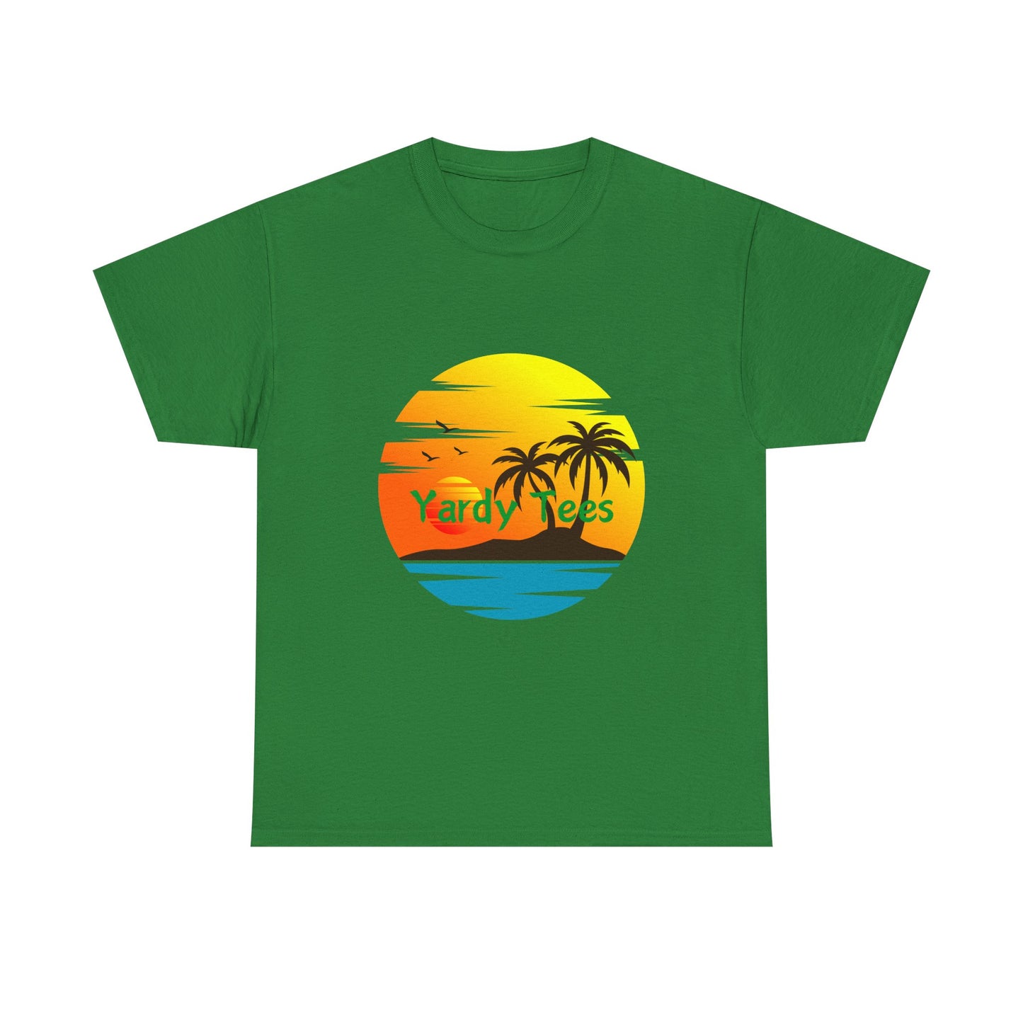 Tropical Sunset Unisex Heavy Cotton Tee | Beach Vibes Perfect for Summer