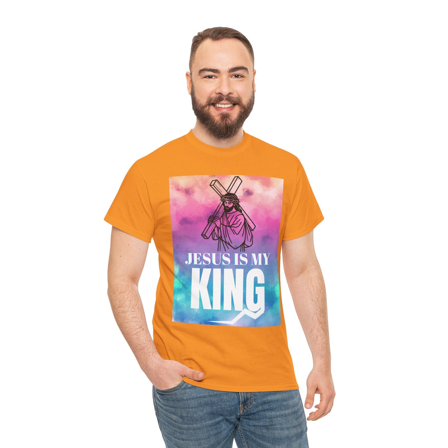 Faith-based Retro Unisex Tee - Jesus Is My King Shirt