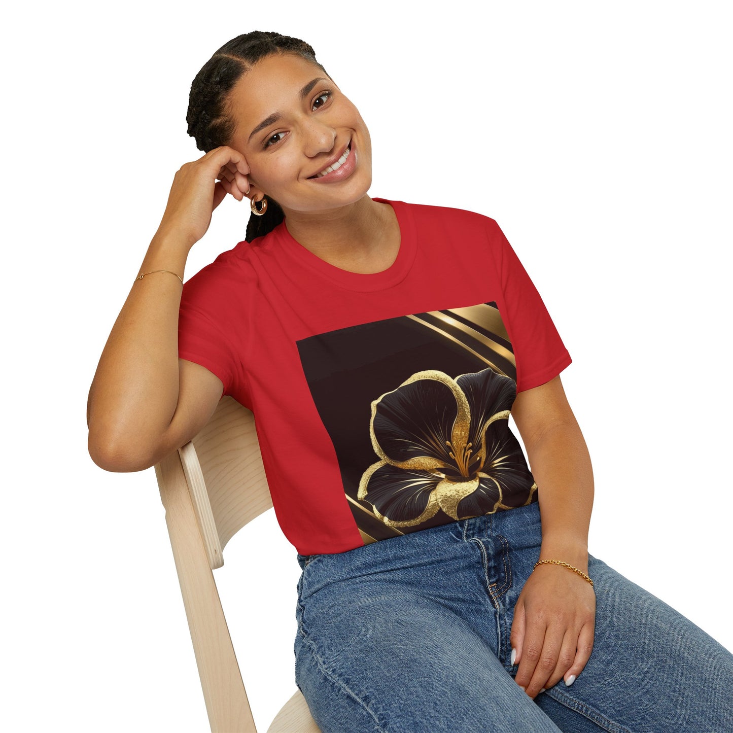 Elegant Floral T-Shirt | Softstyle Tee, Gift for Her