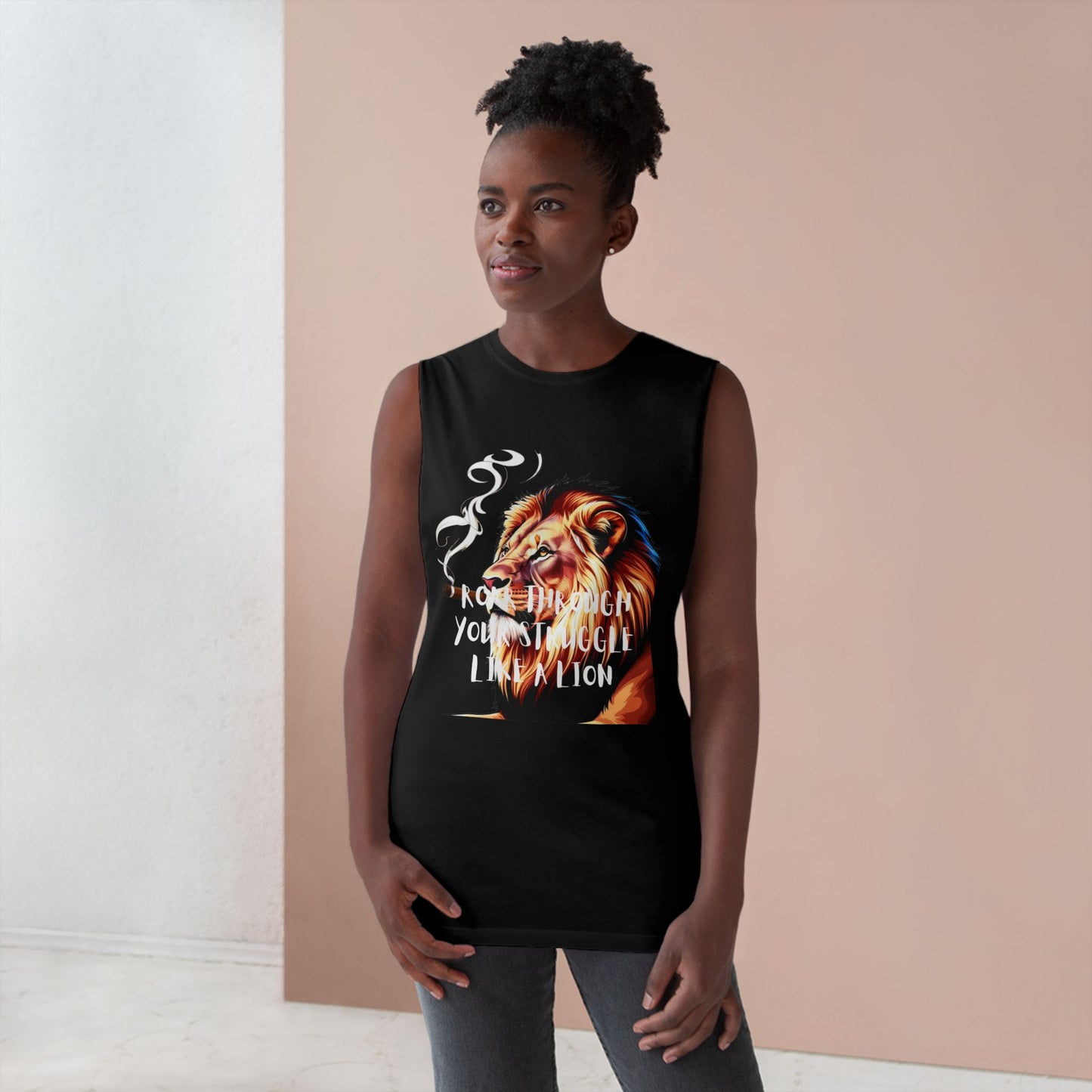 Tank Top - Unisex Lion Quote Tank Top - Embrace Your Struggles with Strength