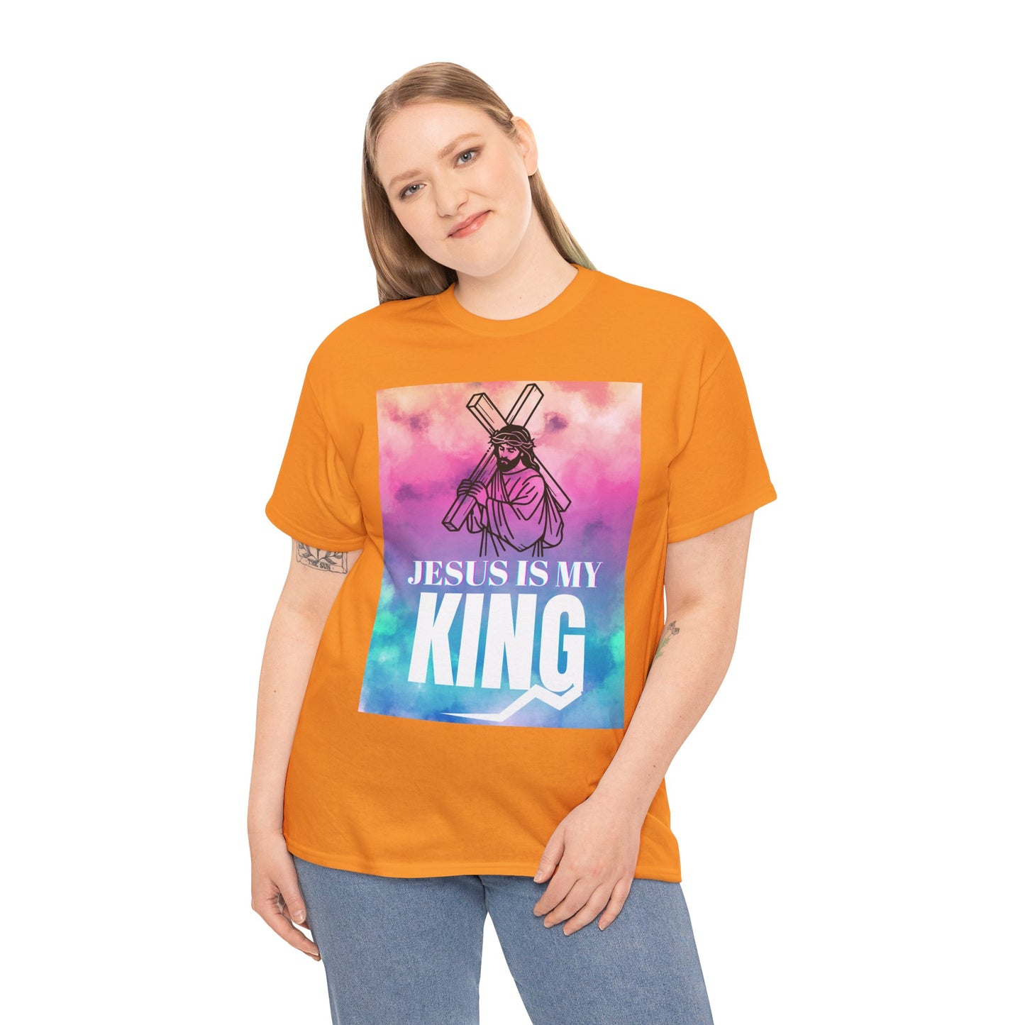 Faith-based Retro Unisex Tee - Jesus Is My King Shirt