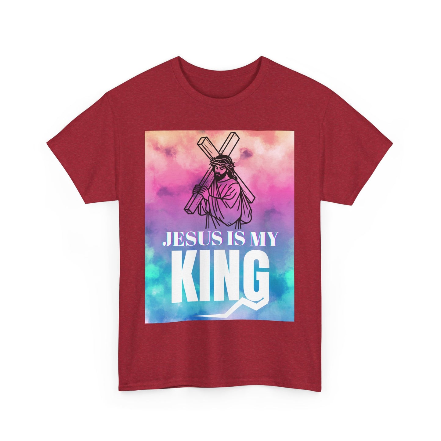 Faith-based Retro Unisex Tee - Jesus Is My King Shirt